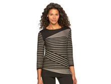 Women's Dana Buchman Striped Crewneck Sweater   $24.99