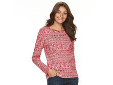 Women's Croft & Barrow(R) Crewneck Holiday Tee   $12.99