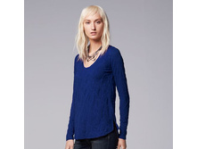 Women's Simply Vera Vera Wang Crinkle Scoopneck Tee  $19.99