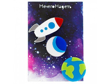 �������� Planet Earth, Half Moon, Rocket Ship