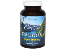 Carlson Labs, Cod Liver Oil Gems, 1000 mg, 100 Soft Gels