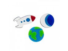 �������� Planet Earth, Half Moon, Rocket Ship