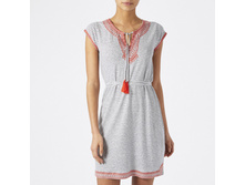 1360 ��� Sana Embroidered Stripe Linen Dress