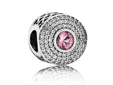 ������� ���� Abstract charm in sterling silver with cubic zirconia and cut-out heart details