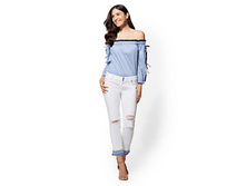 1450 ��� SOHO JEANS - WHITE RELEASED HEM BOYFRIEND