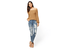 1390 ��� SOHO JEANS - DESTROYED SKINNY - DUSTY BLUE WASH