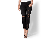 1490 ��� SOHO JEANS - NY&C RUNWAY - DESTROYED ANKLE LEGGING - BLACK