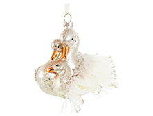 Glass swan family ornament 10cm a = max width b = base width h = height Min amount (MOQ) 12 - 10,2 ����