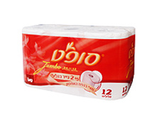 303 ���. - Toilet Paper Soft Jumbo/��������� ������ 2-� �������, 100% ���������, �����, 12 ������� �� 37 �, 1512