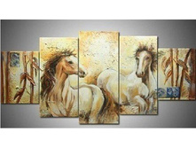 hand-painted-oil-wall-art-White-font-b-horse-b-font-pentium-decoration-animal-Landscape-Framed-2.jpg