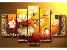 Framed-5-Panels-100-Handpainted-High-End-Huge-Modern-Fengshui-font-b-Flower-b-font-Oil.jpg