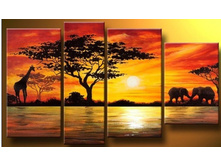hand-painted-The-African-font-b-elephants-b-font-sunrise-High-Q-Home-Decoration-Modern-Landscape.jpg