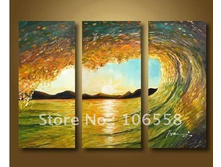 100-hand-painted-ON-CANVAS-Sunrise-Art-font-b-Ocean-b-font-font-b-Waves-b.jpg