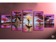 100-Hand-painted-Pink-Africa-lake-font-b-boat-b-font-Abstract-landscape-Wall-home-Decor.jpg