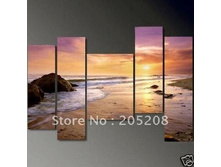 Framed-5-Panels-100-font-b-Handmade-b-font-Huge-Wall-Canvas-Art-Seascape-Beach-Group.jpg