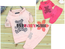 Free-shipping-Wholesale-baby-girls-short-sleeves-Lace-sets-bear-cartoon-short-T-shirt-short-pants.jpg
