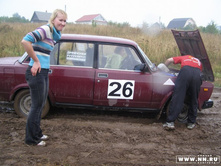 ���� � ����� � ���������. (Car breaks and sticks in slush. 50 m after start )