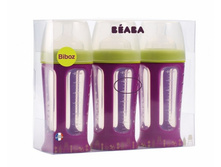 BEABA Set of 3 silicone feeding bottles Biboz (210 ml)